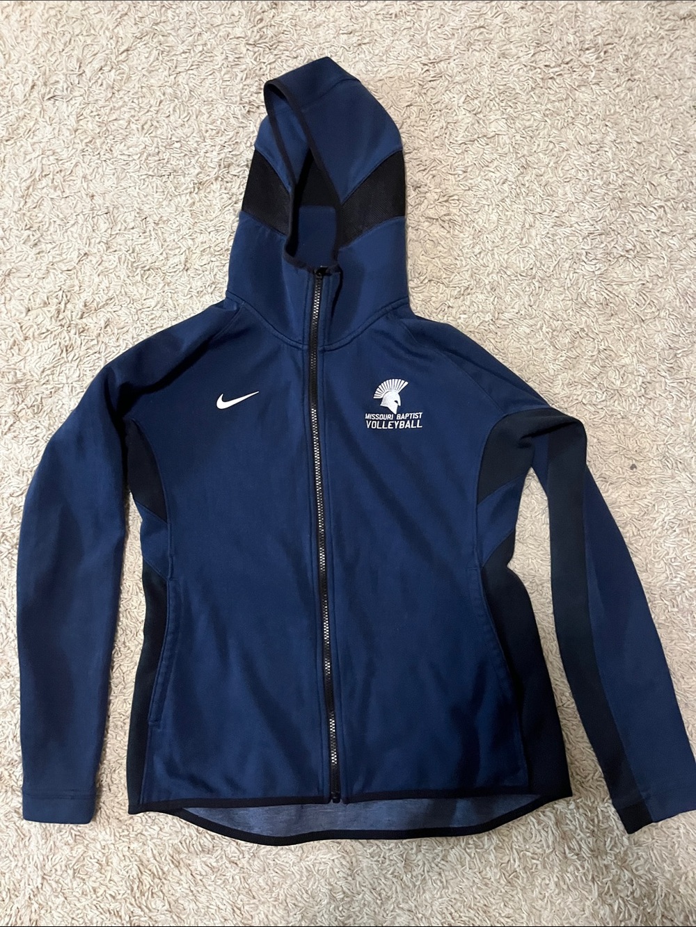 Nike Navy and Black Volleyball Team Full-Zip Hoodie